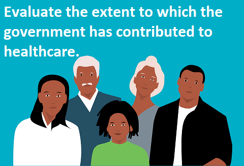 Evaluate the extent to which the government has contributed to healthcare.