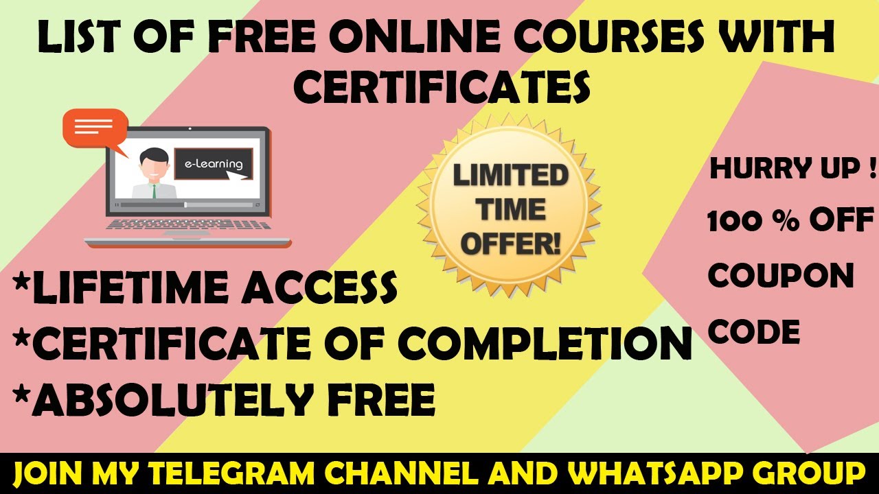 Free Online Courses With Free Printable Certificates
