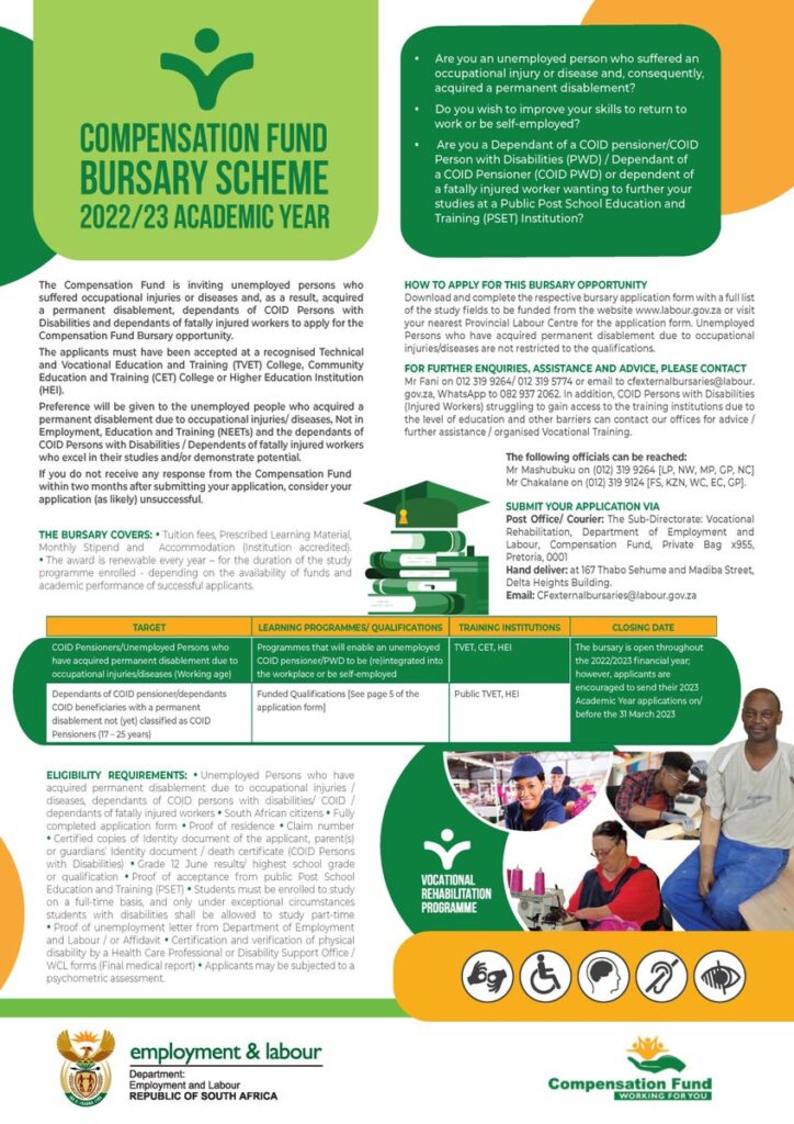 Coid Bursary 2024: Compensation Fund Bursary Scheme - SAschoolsNearMe