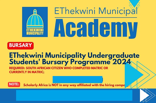 eThekwini Municipality Bursary 2024 Application